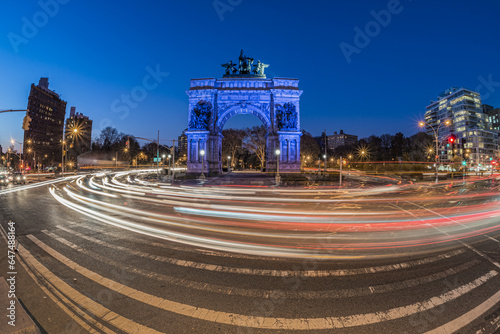 Grand Army Plaza At Twilight; Brooklyn, New York, United States Of America photo