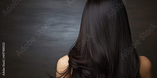 Close-up of straight hair with copy space background