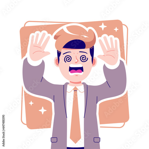 give up gesture business man cartoon avatar character