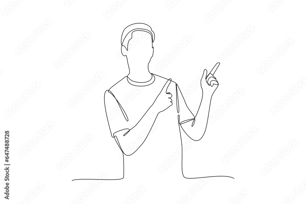 One continuous line drawing of Happy positive people with hands, fingers. Love, support, solidarity, ok expressions concept. Doodle vector illustration in simple linear style. 