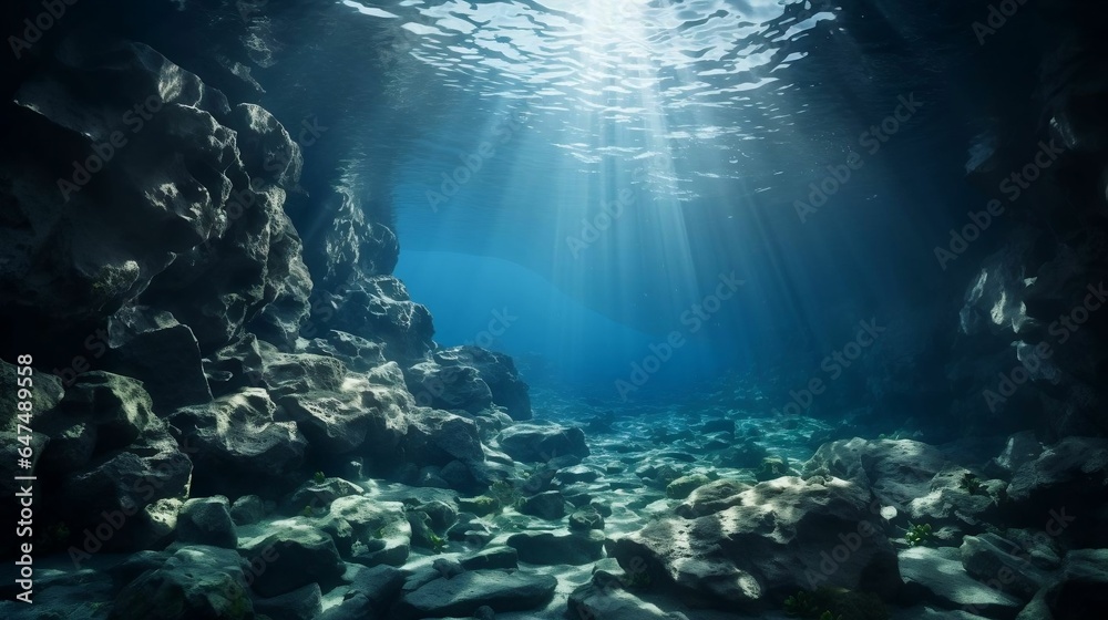 Fototapeta premium background Submerged underwater cave