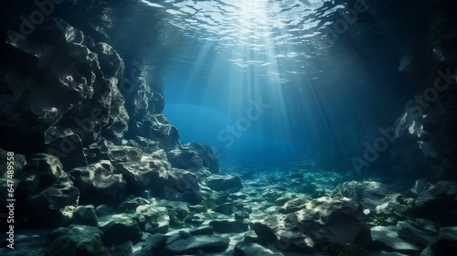 background Submerged underwater cave © Halim Karya Art