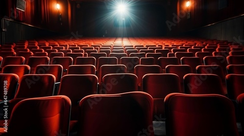 background Theater aisle with empty seats