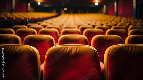 background Theater aisle with empty seats