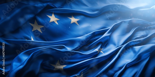 Close-up of european flag with copy space background photo