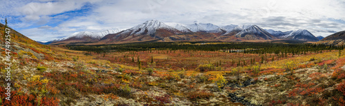 Panoramic View Of The Ogilvie Mountains Along The Dempster Highway; Yukon, Canada photo