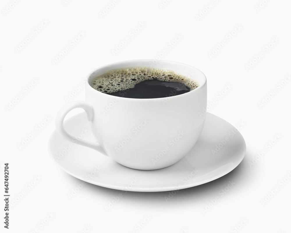 Cup Of Coffee On White Background; Toronto, Ontario, Canada Cup Of Coffee On White Background; Toronto, Ontario, Canada