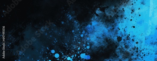 Black and blue abstract grunge background with halftone style, Generative AI