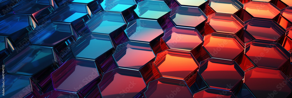 Fototapeta premium Abstract background Abstract hexagon background Abstract 3D background Abstract hexagons background Abstract 3D colorful background
