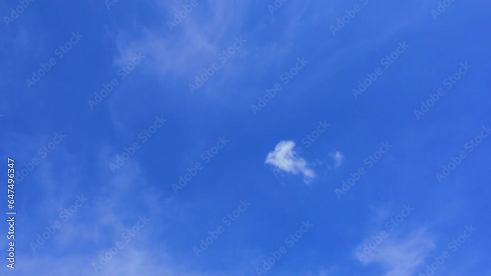 Light clouds move in the sky. Beautiful blue sky The cloud layers in the blue sky move horizontally in opposite directions. Time lapse Light clouds move in the sky. Beautiful blue sky The cloud layers in the blue sky move horizontally in opposite directions. Time lapse