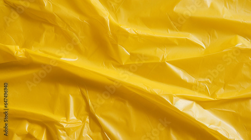 Yellow plastic bag with texture, Blank yellow plastic bag texture background, Generative AI