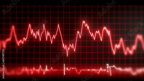 A close-up view of a heartbeat on a screen, heartbeat monitoring, Generative AI