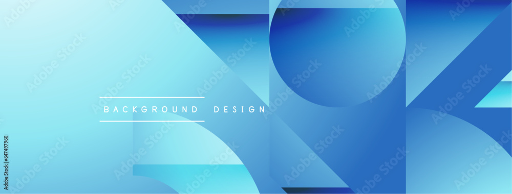 Simple geometric forms - dynamic geometric abstract background. Visual symphony of shapes and lines design for wallpaper, banner, background, landing page, wall art, invitation, prints, posters - obrazy, fototapety, plakaty 