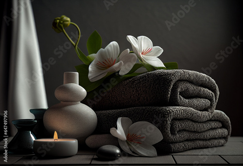 AI generated illustration SPA towel photo