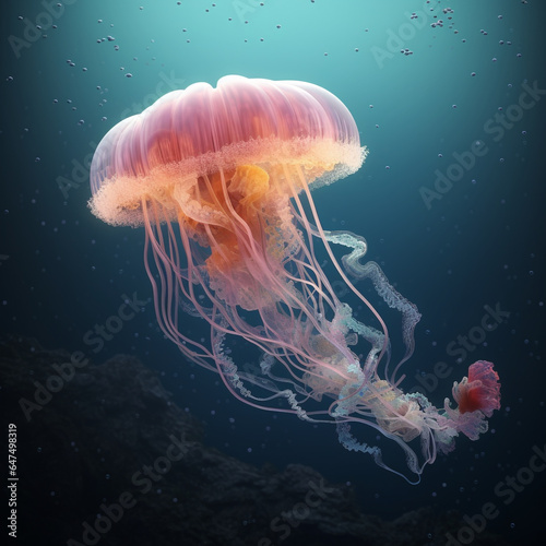 Beautiful jellyfish are looking for food