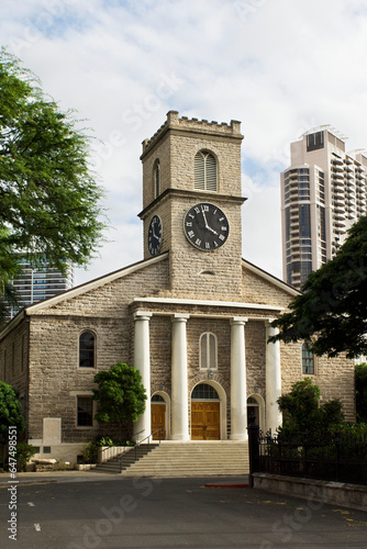 Kawaiahao Church In Historic Downtown Honolulu; Honolulu, Oahu, Hawaii, United States Of America photo