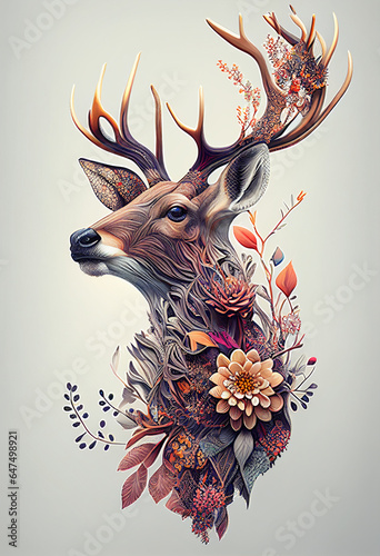 AI generated illustration deer
