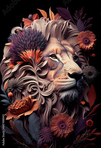 AI generated illustration the lion photo