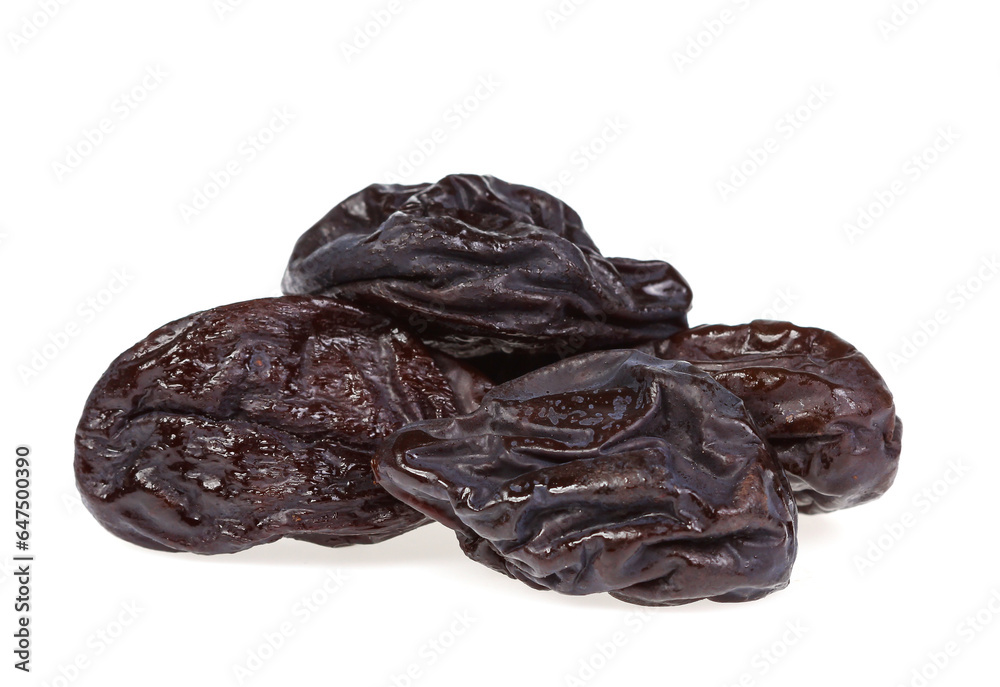 Dried Prunes on isolated background Dried Prunes on isolated background