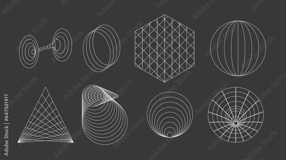 collection of vector grid geometric shapes