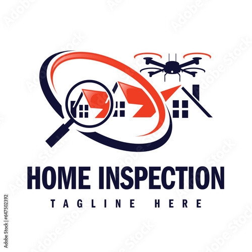 Home inspection logo design vector. House inspector business logo.
