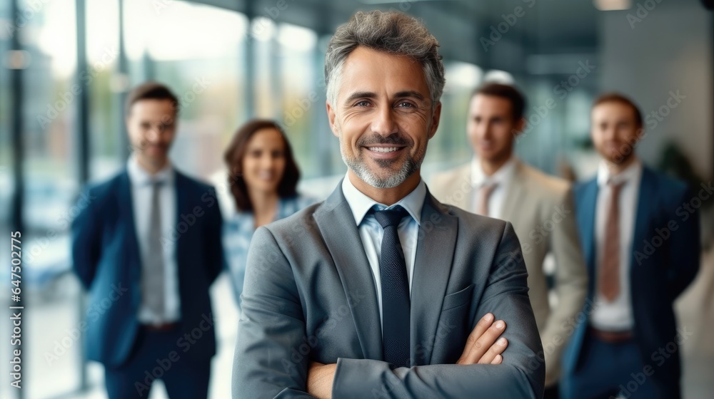 Male CEO and Multicultural Business People standing in Office, Confidence and success, Equality and Diversity. Male CEO and Multicultural Business People standing in Office, Confidence and success, Equality and Diversity.