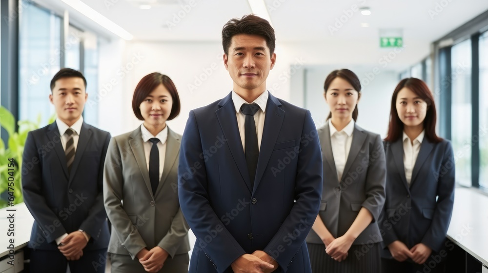 Group of Asian businessmen in modern office. Group of Asian businessmen in modern office.
