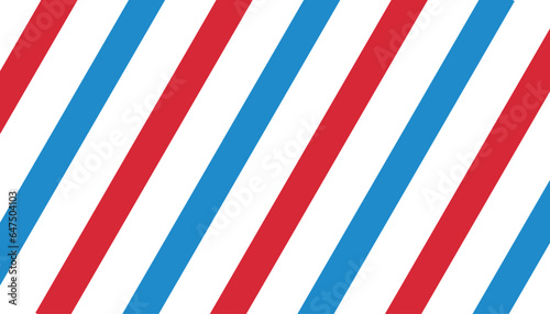 Red, Blue, White diagonal stripes pattern from left to right vector illustration.