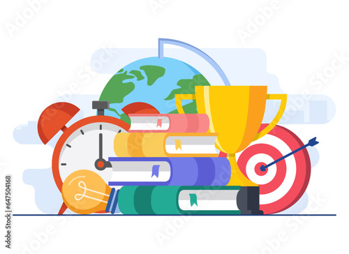 Graduation and education concept flat illustration vector template for landing page, web banner, infographic, ui, mobile apps, social media