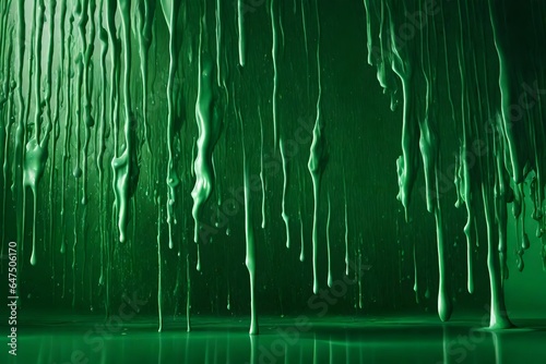 green paint dripping
