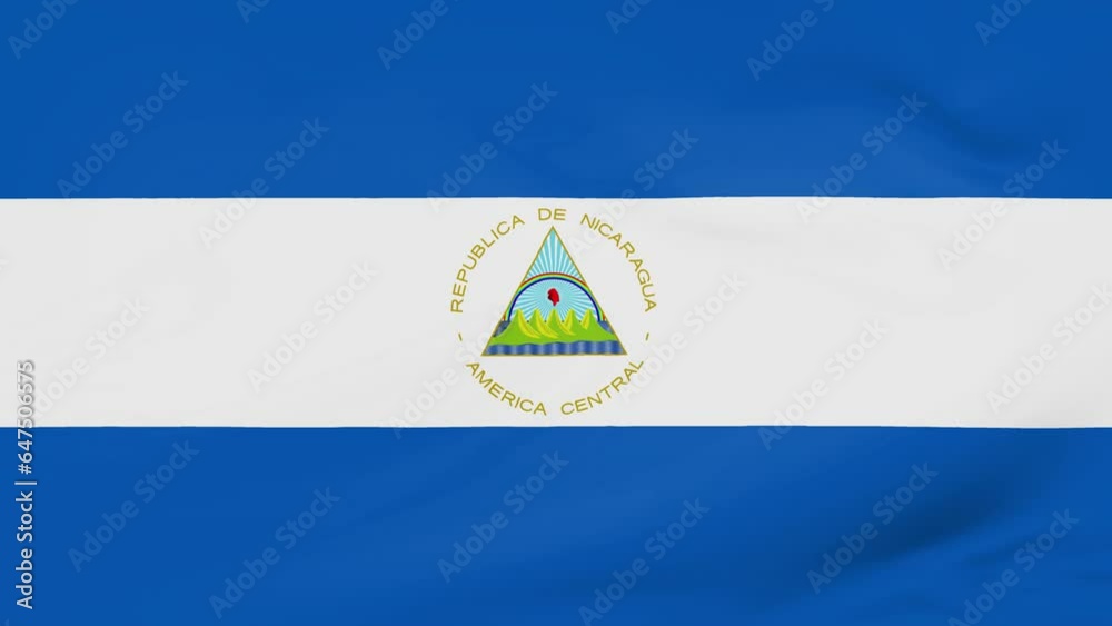 Nicaragua flag waving animated background