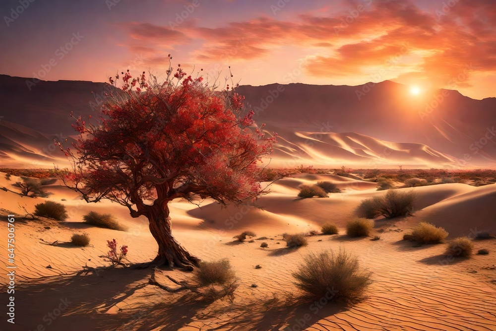 berry tree  in the desert