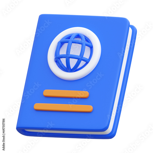 3d render passport icon