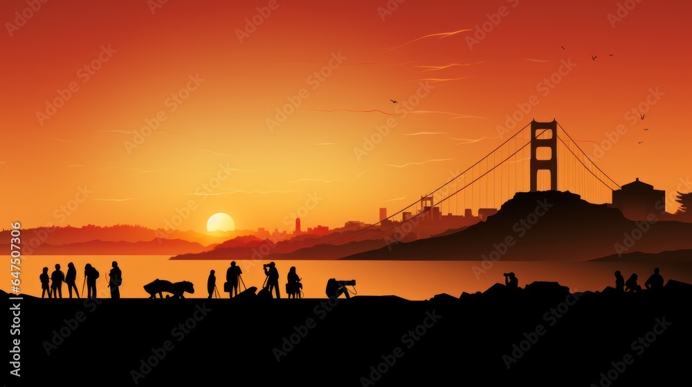 world famous landmark silhouette style with row design on sunset time, vector illustration world famous landmark silhouette style with row design on sunset time, vector illustration