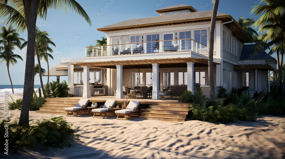 Beach Style Villa with Outside Deck