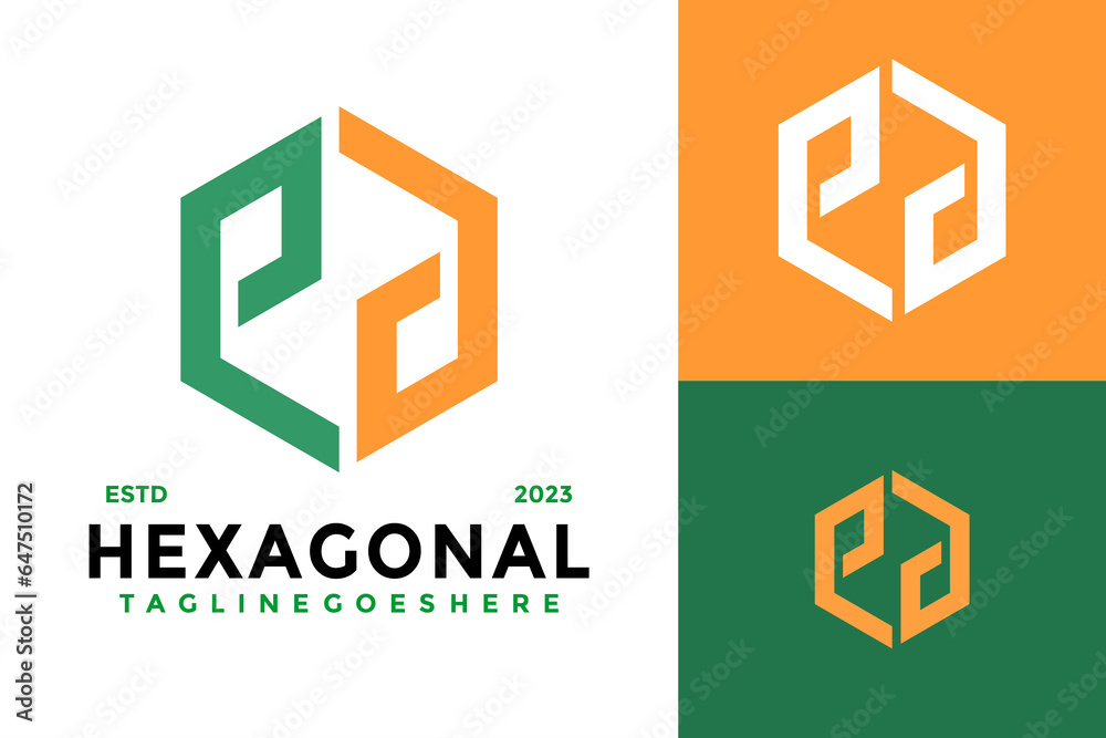 Letter Ea or Ae Hexagon logo design vector symbol icon illustration Letter Ea or Ae Hexagon logo design vector symbol icon illustration