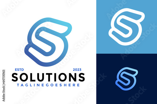 Letter  S Solution Logo design vector symbol icon illustration