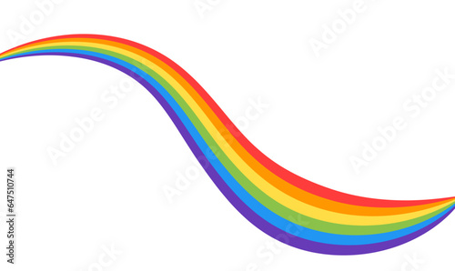 Wavy curve rainbow flat design vector illustration