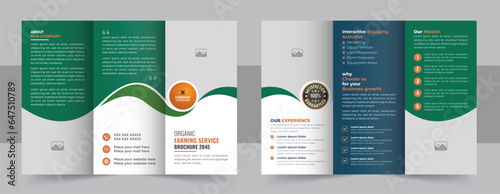 Creative Lawn Care Trifold Brochure Template, Gardening, Landscaper or Agro firming services Tri fold Brochure