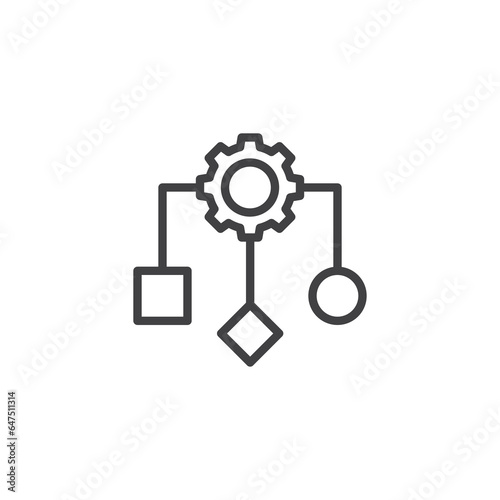 Process modeling line icon