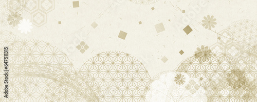 伝統の和紙の和柄模様　ベージュカラー