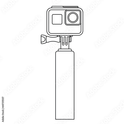 Action Camera Outline Icon Illustration on White Background