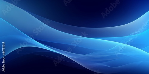Blue abstract background with wavy lines, Generative AI
