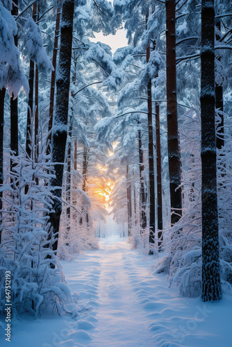 Snowy path in the forest © IMAGE