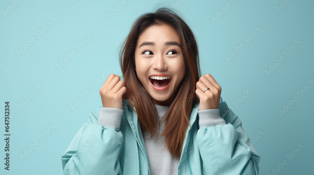portrait of student isolated on blue background portrait of student isolated on blue background