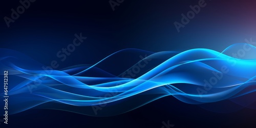 Abstract blue background with flowing lines. Dynamic waves. illustration, Generative AI