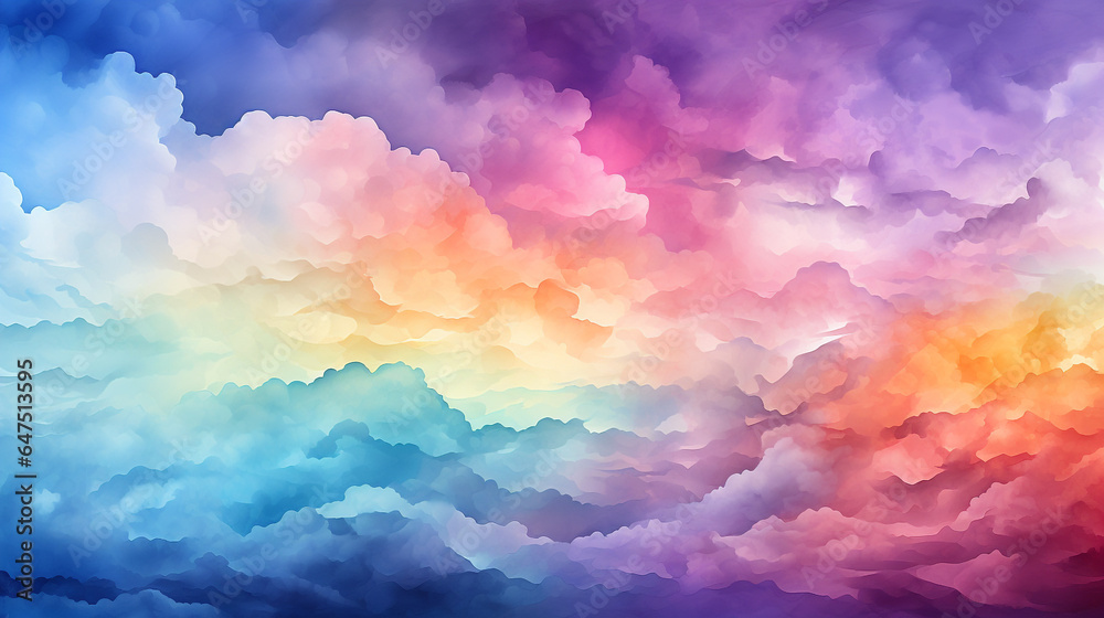 rainbow colored cloud background