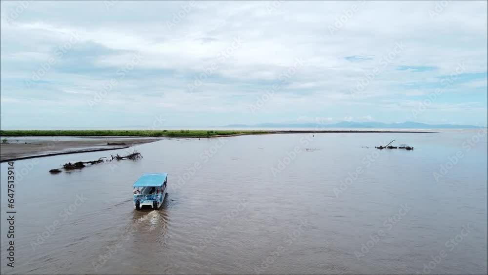 boat on tropical river, tarcoles costa rica, puntarenas, mangrove, forest boat on tropical river, tarcoles costa rica, puntarenas, mangrove, forest