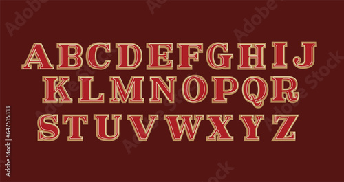 Retro font, alphabet letters font