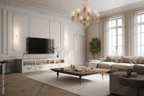 Charming Elegance - French Provincial Living Room Created with generative AI tools.